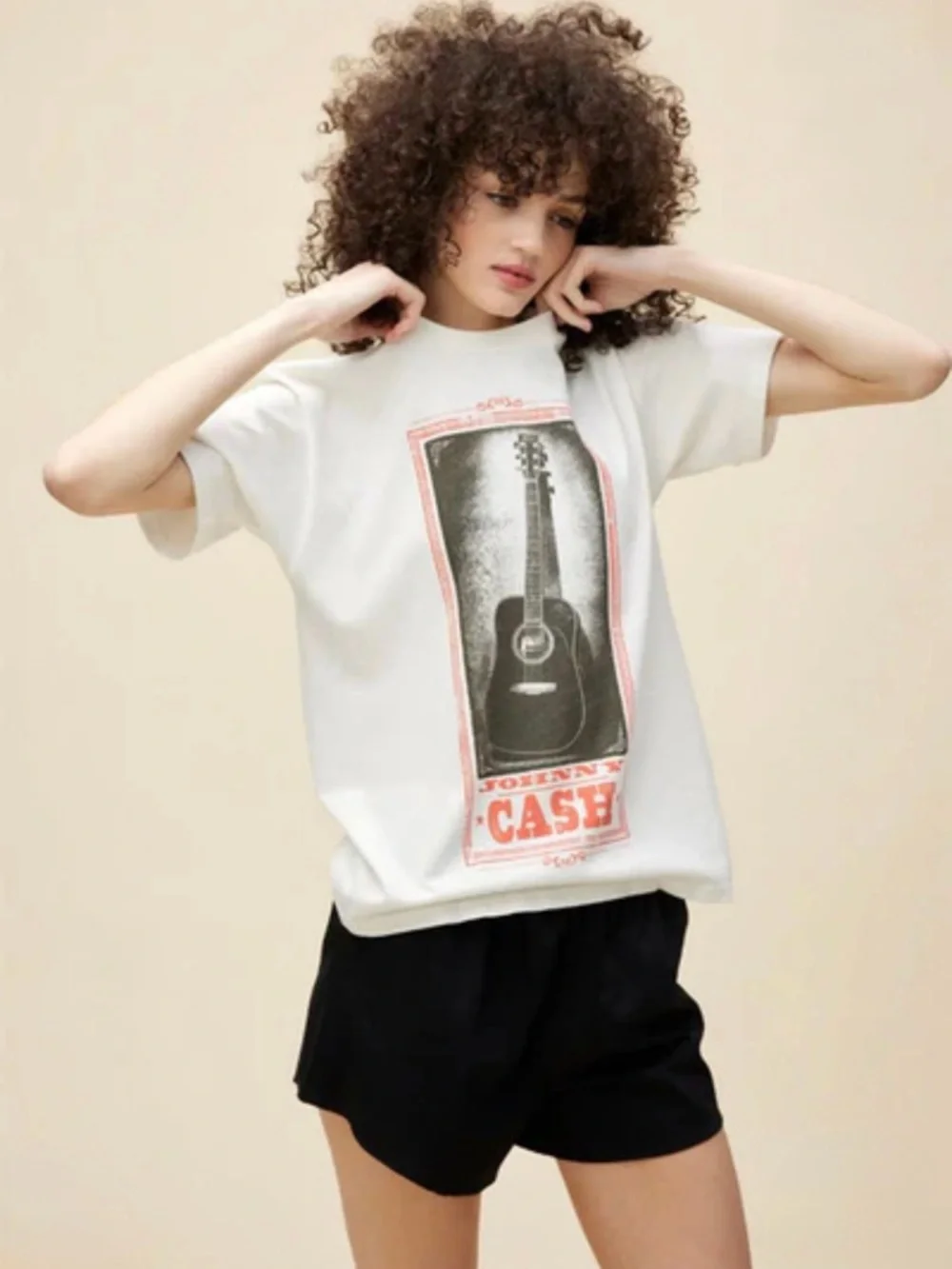 Johnny Cash Graphic Tee in White - Picture 1 of 9